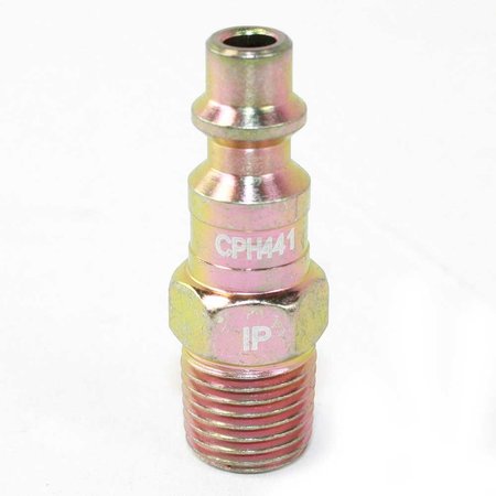 INTERSTATE PNEUMATICS 1/4 Inch Industrial Steel Coupler Plug x 1/4 Inch Male NPT CPH441